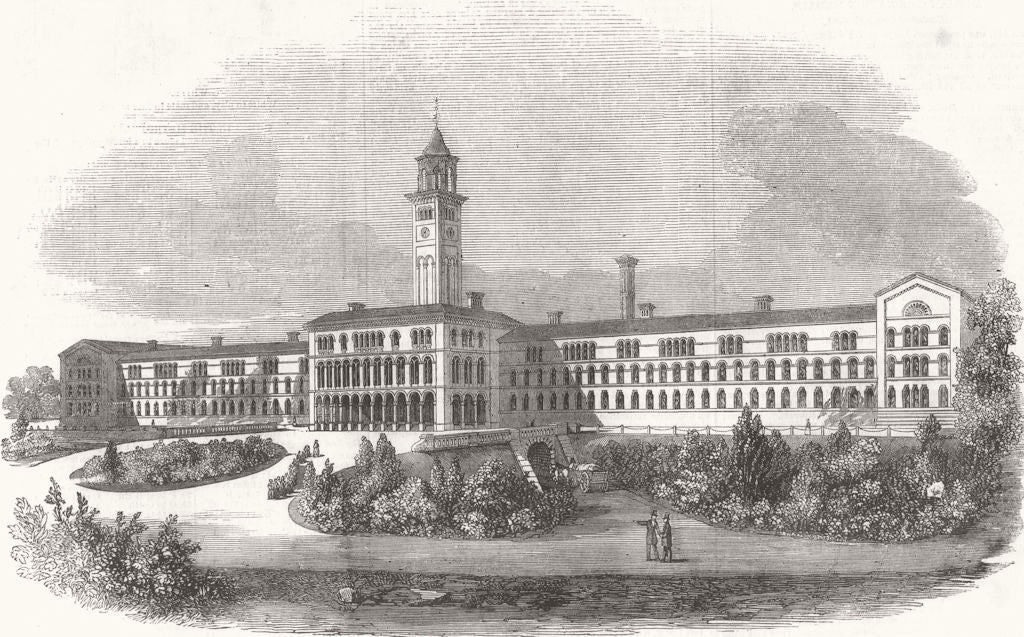 LONDON. Central London District Schools, Hanwell 1856 old antique print